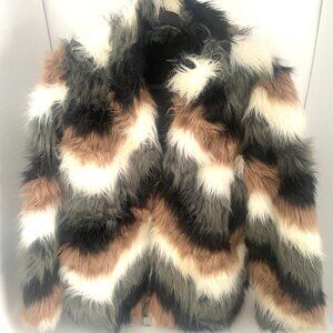 NWOT  MULT COLOR FAUX FUR WINTER JACKET